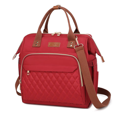 AIJIEKE bolsa de almuerzo para mujer con diseño multi-bolsillos, organizada para el trabajo.