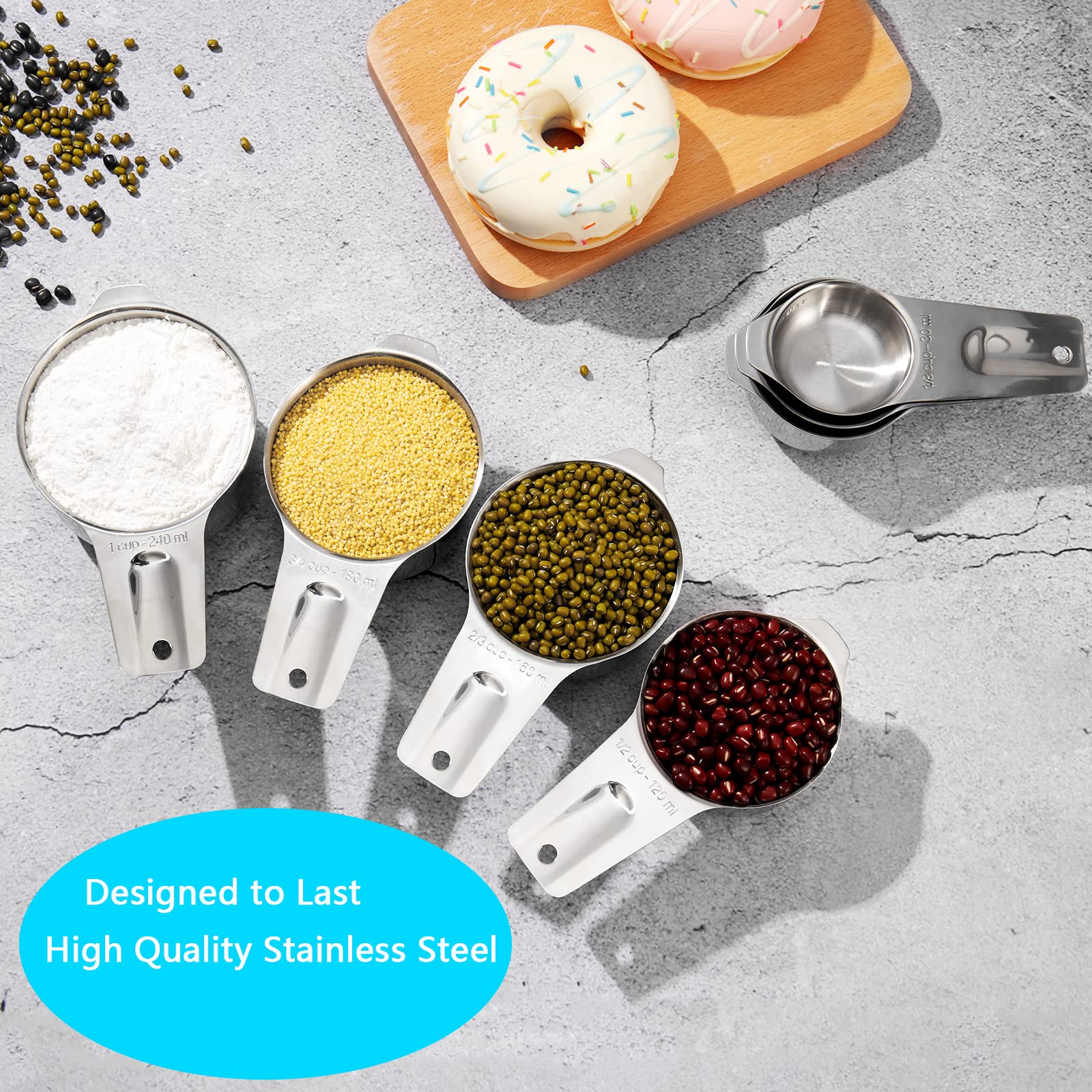 AIKEXIN: marcas legibles en tazas y cucharas para medidas exactas