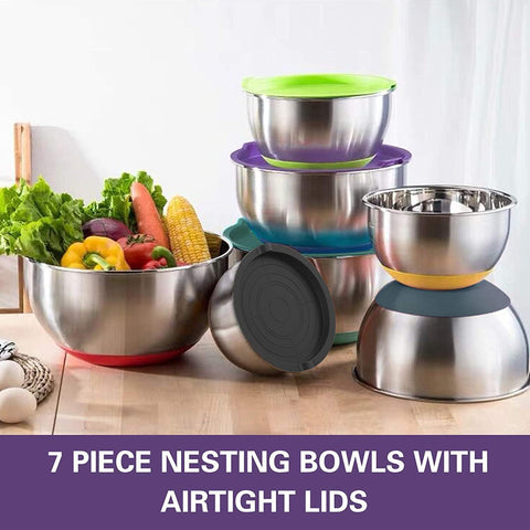 Cuencos AIKKIL con accesorios incluidos para cocinar y medir con comodidad.