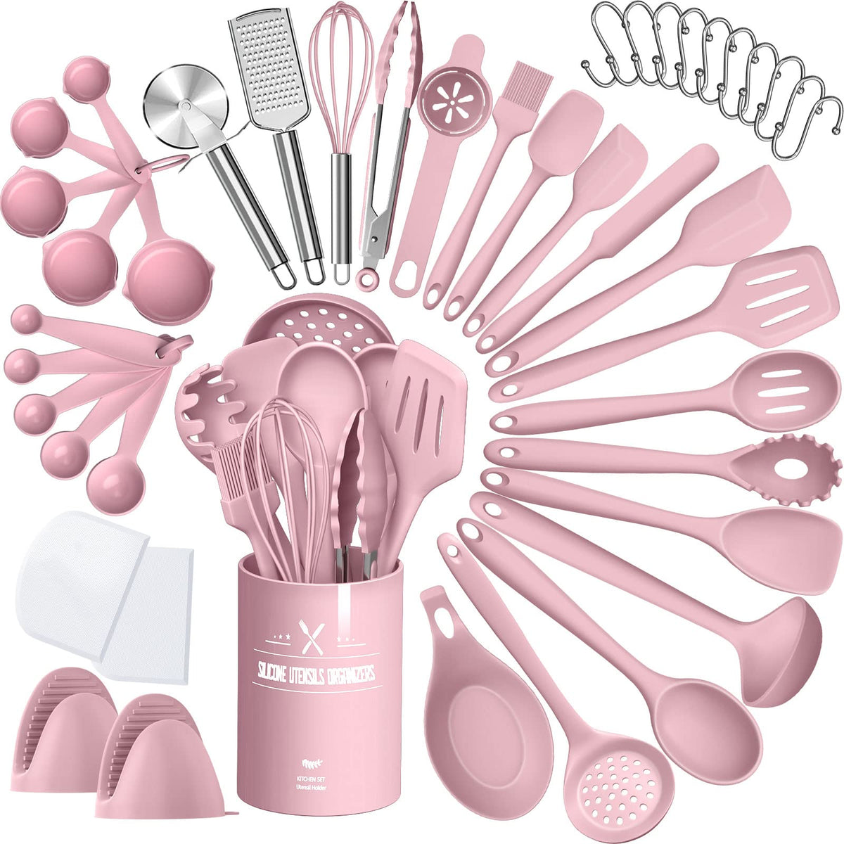 AIKKIL voltea rosa, ideal para voltear sin rayar sartenes antiadherentes.