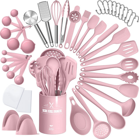 AIKKIL voltea rosa, ideal para voltear sin rayar sartenes antiadherentes.
