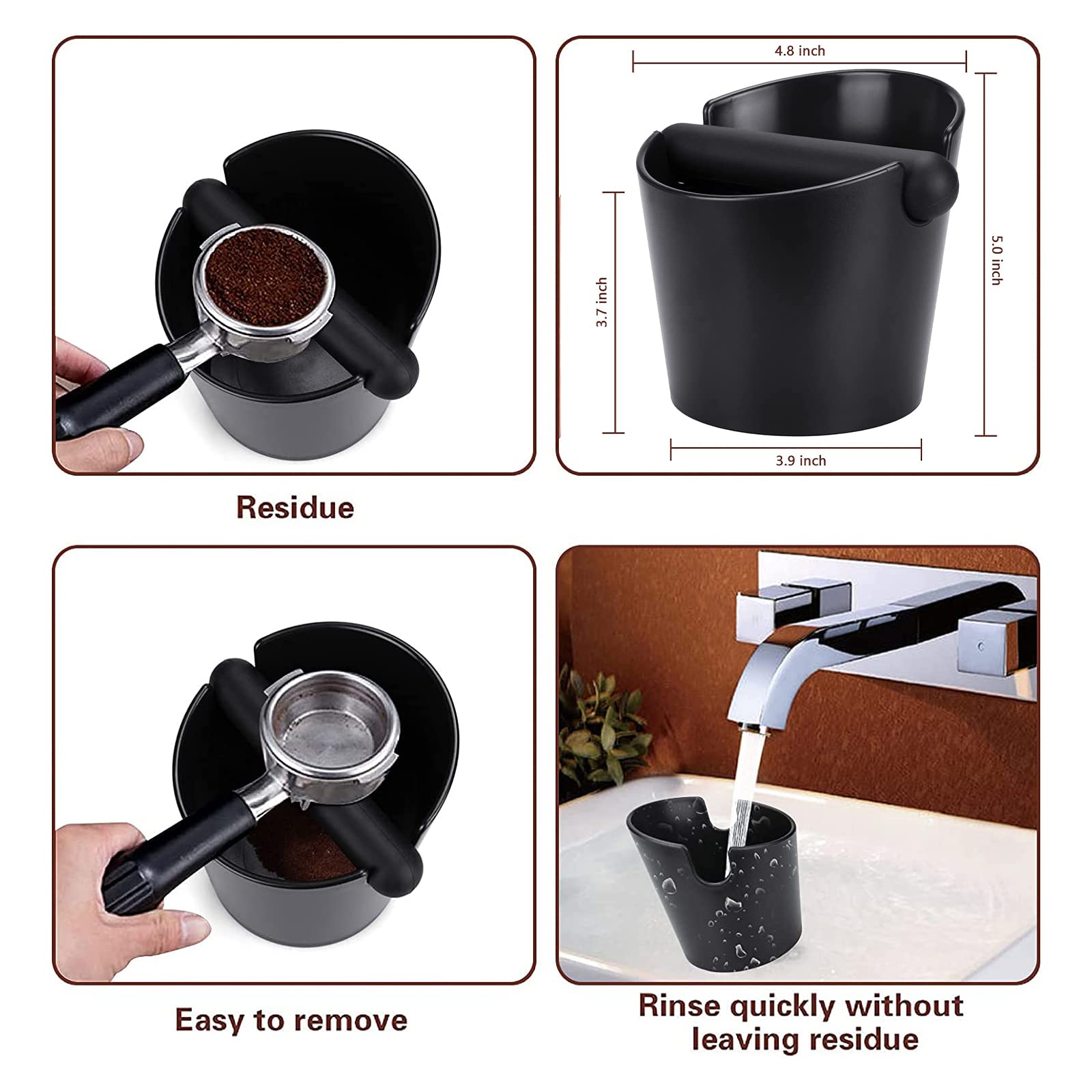Ailelan Coffee Knock Box, base antideslizante, mayor estabilidad durante el uso