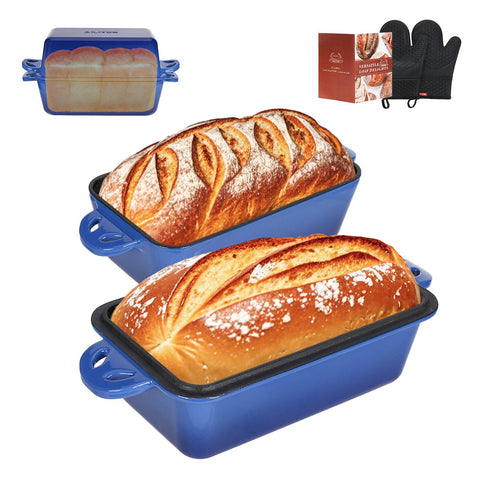 AILITOR molde para pan 9x5 esmaltado con tapa para hornear pan casero uniforme