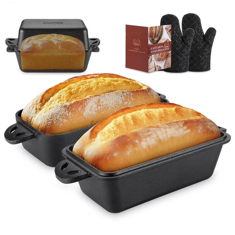 AILITOR pan molde hierro 9x5 con tapa para hornear pan crujiente