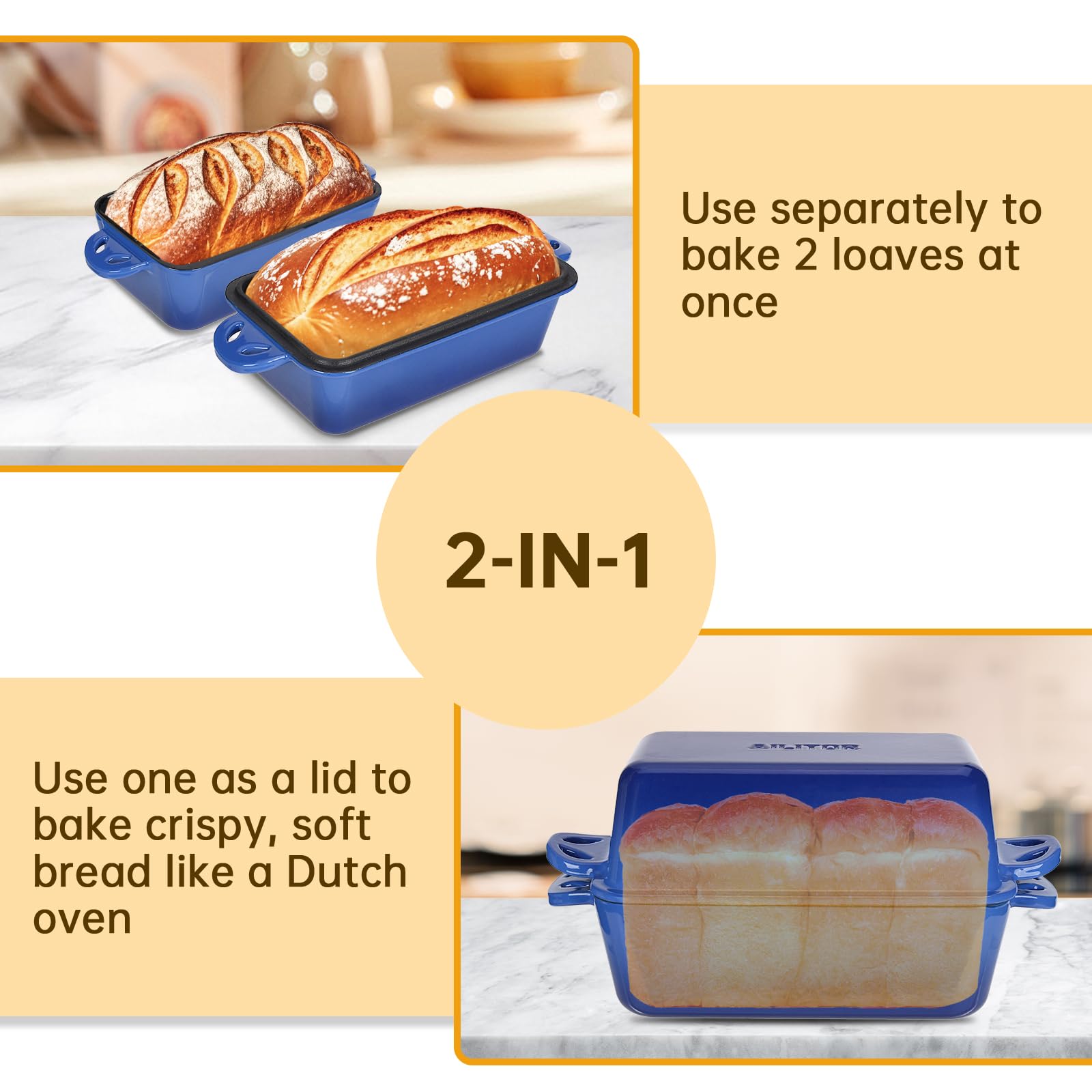 AILITOR uso 2 en 1 apilable; ideal para horno y guisos