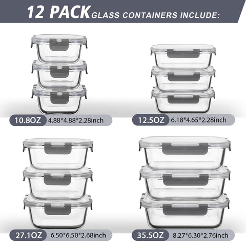 Recipientes de vidrio cuadrados AILTEC 27 oz ideales para porciones