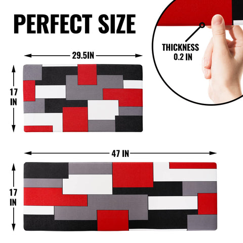 Alfombra AILUER arte geométrico negro, superficie suave y base antideslizante