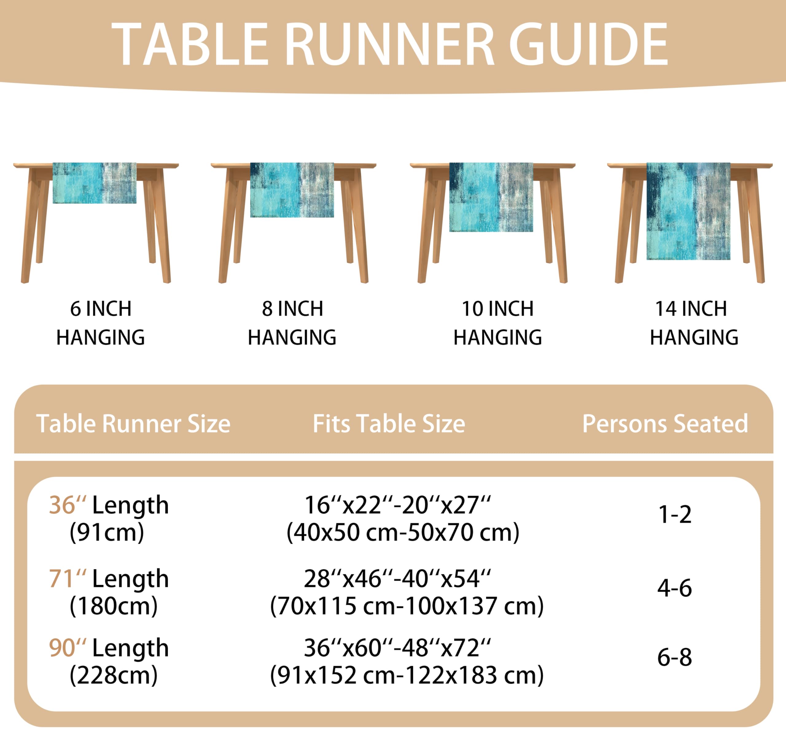 AILUER corredo de mesa Teal Grey fácil de cuidar