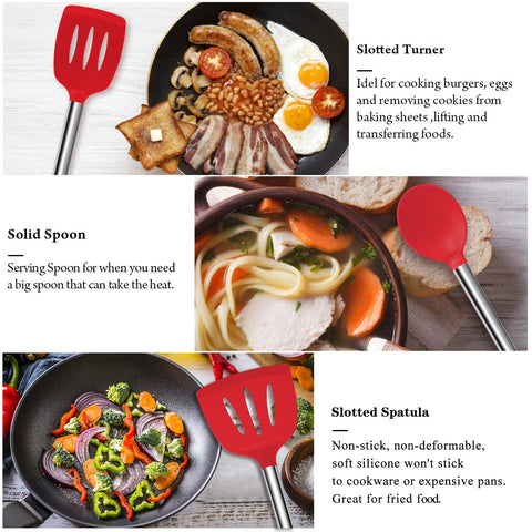 Ailuki servidor de pasta de silicona para servir platos al dente