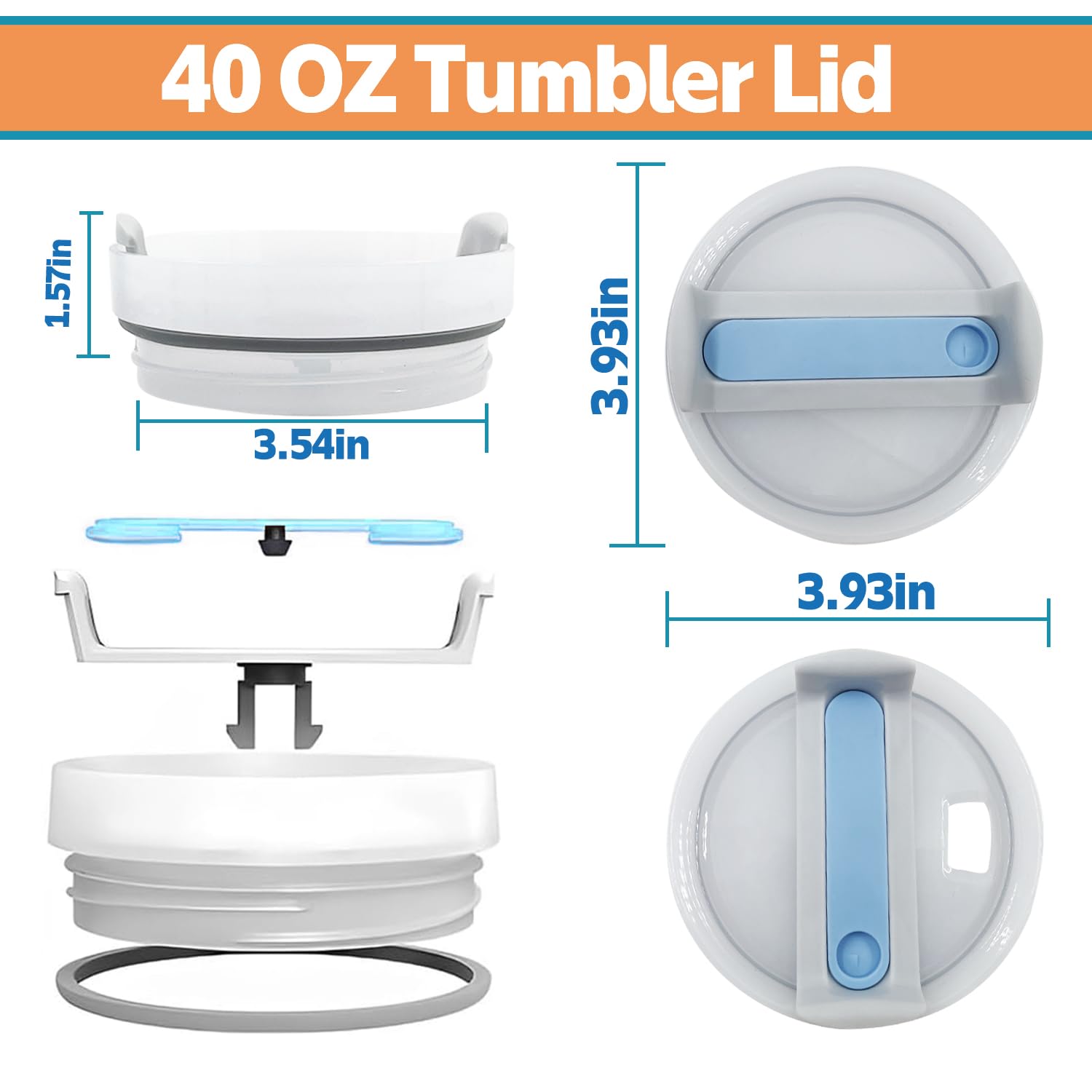 Tapa compatible Aimery 40oz para Stanley Quencher, ajuste preciso para evitar derrames.