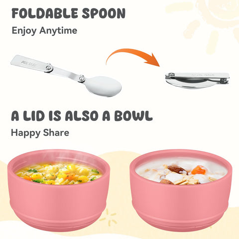 Termo Aimsnk rosado unicornio ideal para escuela y almuerzo diario.