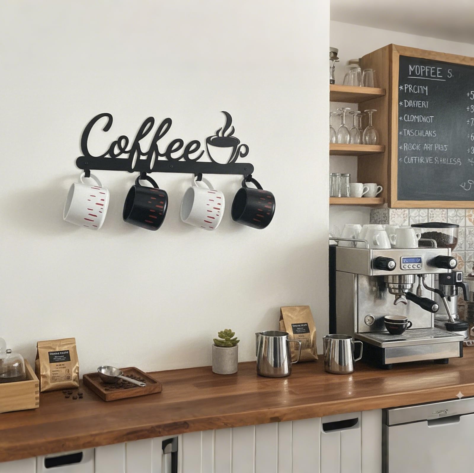 Aimto ganchos para tazas de café, ahorro de espacio y orden diario.