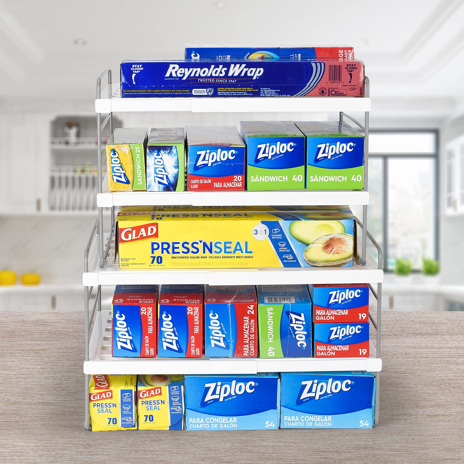 Organizador compacto de Aionvidas para almacenamiento ordenado en cocina.