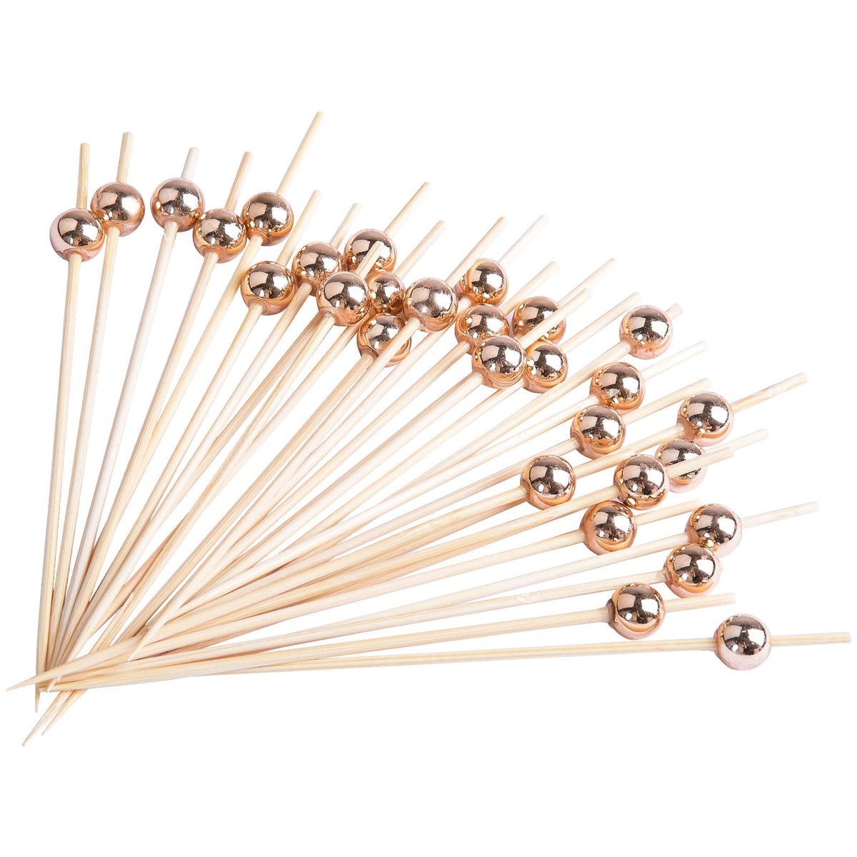 AIPNUN palillos coctel oro-rosa bambú, perfecto para decorar bebidas.