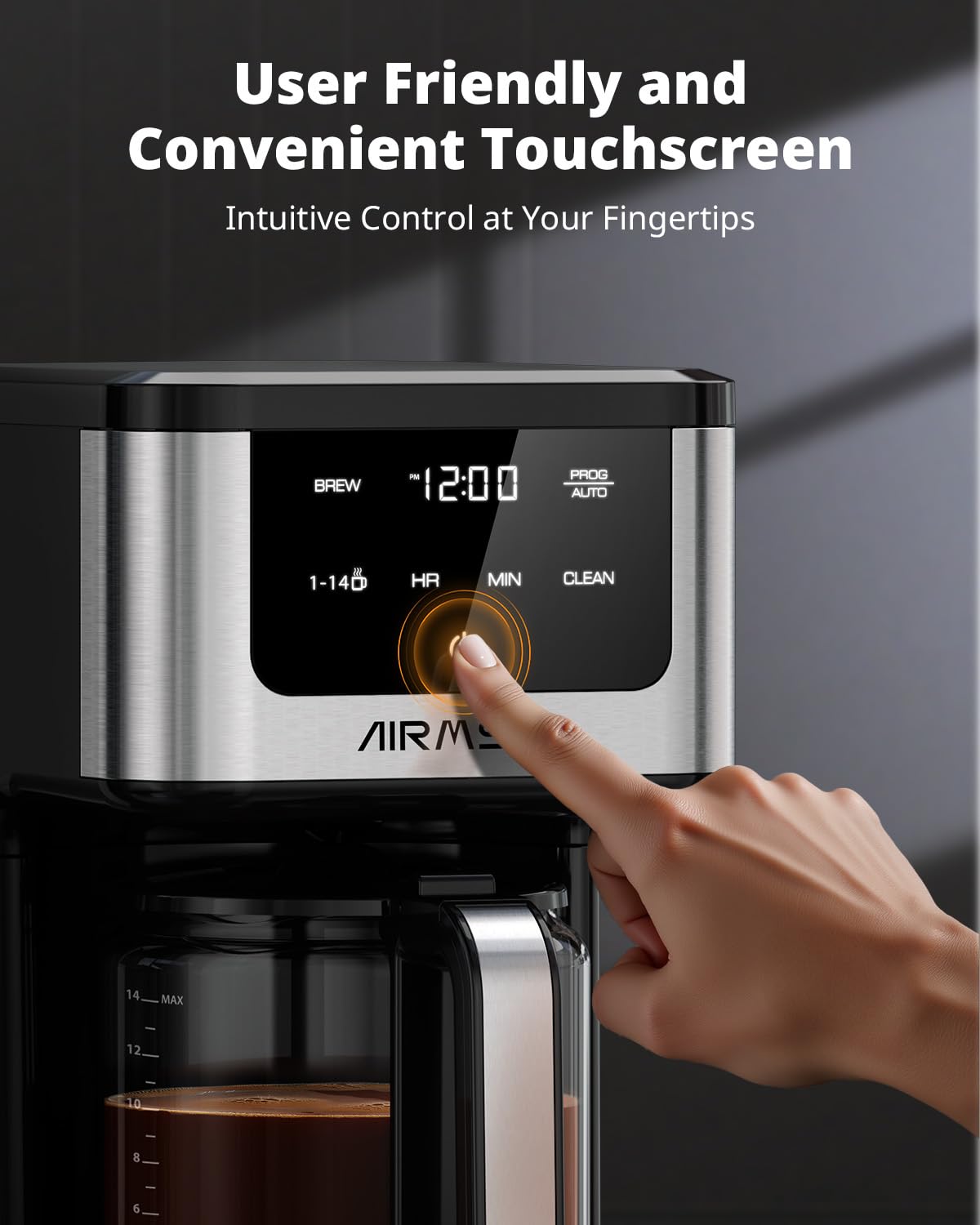 AirMSEN Cafetera configuración por tazas para adaptar la cantidad