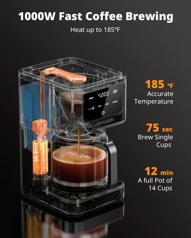 AirMSEN Cafetera preparación rápida para aroma intenso y café caliente