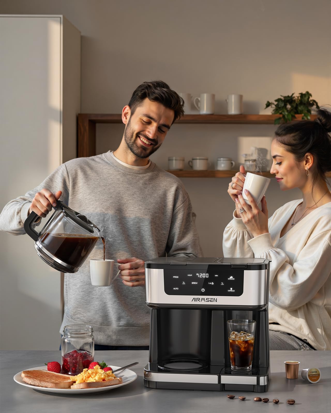 AIRMSEN compatibilidad cápsulas tipo K y café molido.