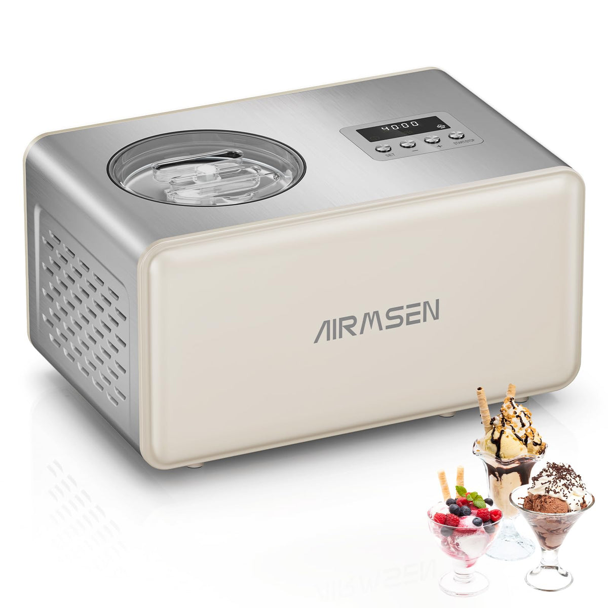 AIRMSEN: máquina helados con compresor incorporado para resultados cremosos en minutos.