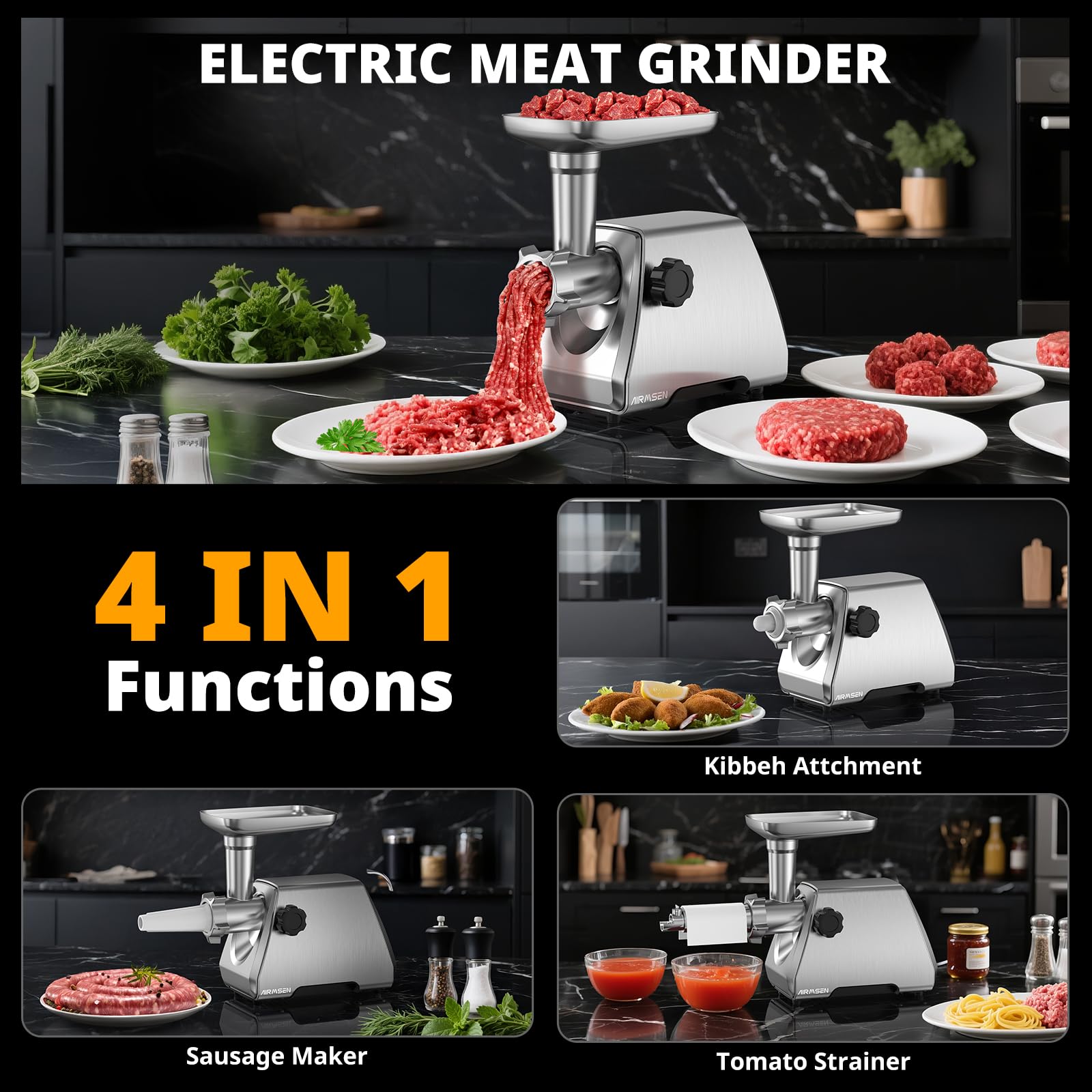 AIRMSEN molino eléctrico con tomate para salsa, sabor fresco.