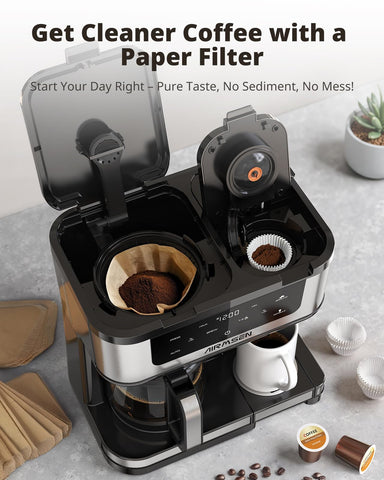 AIRMSEN sistema dos-en-uno para cápsulas y café molido.