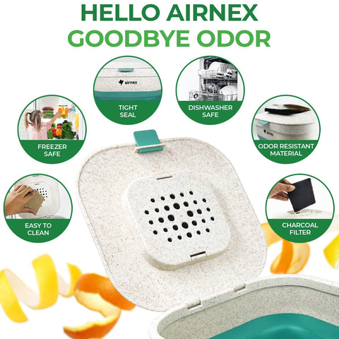 AirNEX bolsas biodegradables para compost, 20 unidades incluidas para almacenamiento limpio.
