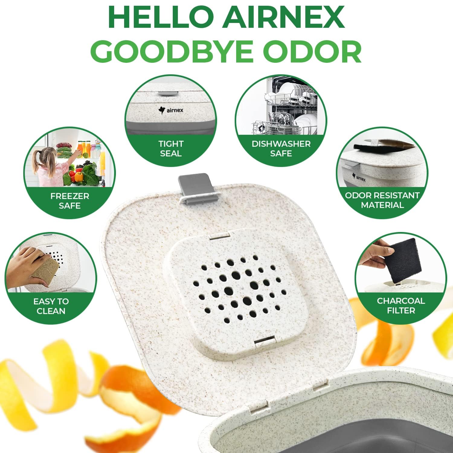 AIRNEX bolsa biodegradable 20 incluidas, facilita el manejo del compost.