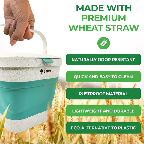 AirNEX cubo de compost facil de limpiar, ideal para uso diario.