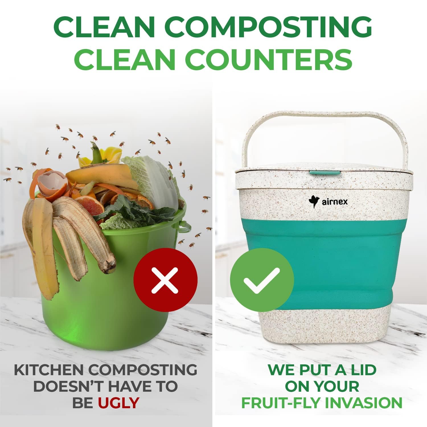 AirNEX filtro de carbono para compost, reduce olores al momento.