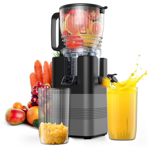 Airpher 400W con prensa fría y entrada amplia de 5-8 pulgadas para jugos rápidos.