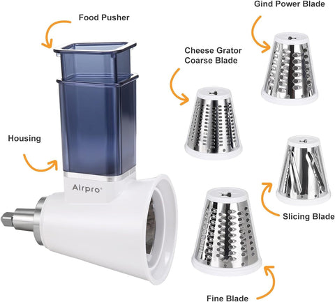 Airpro, accesorios para ensaladas y toppings, cortes uniformes para recetas rápidas.