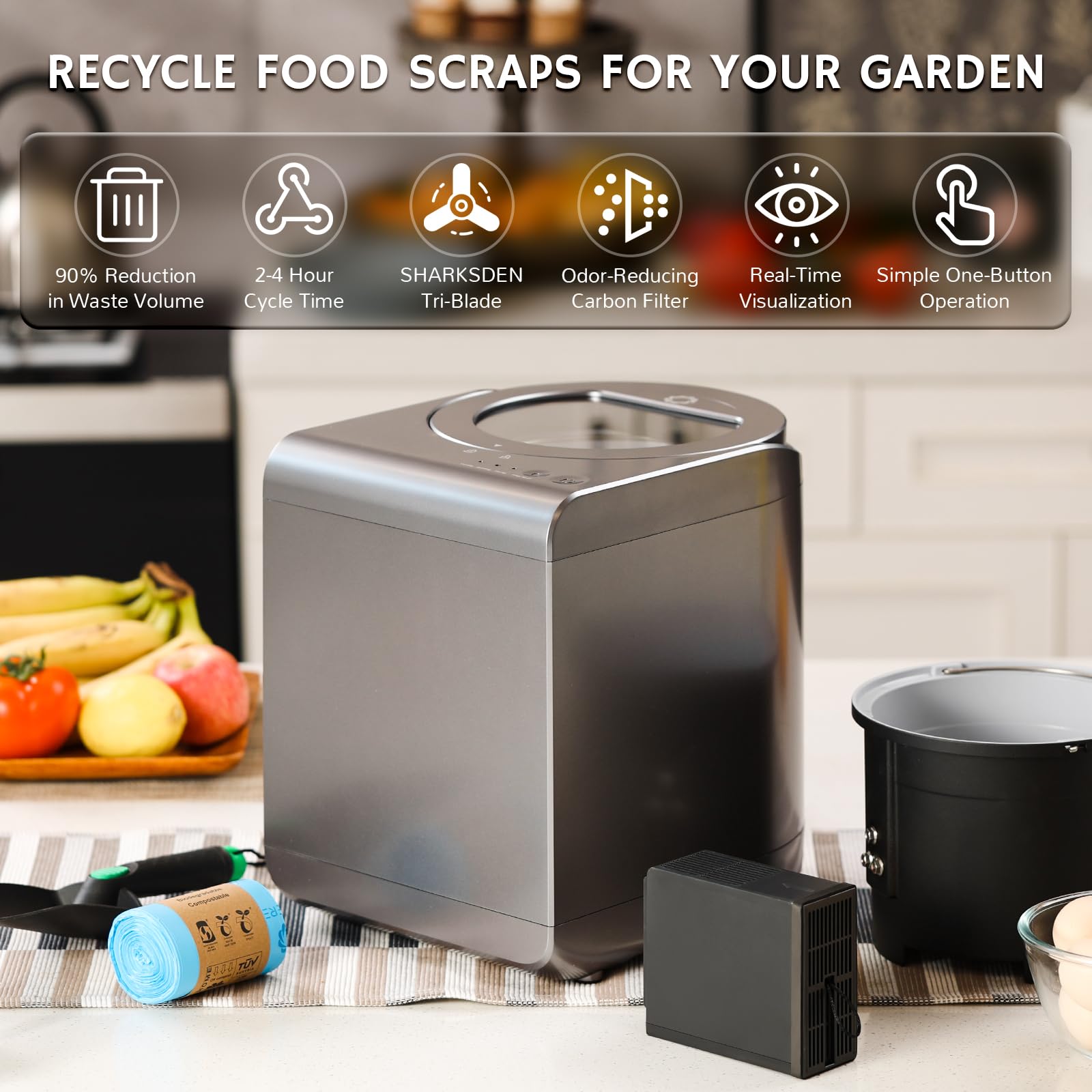 Airthereal Revive, filtro de carbón biodegradable para reducir olores.