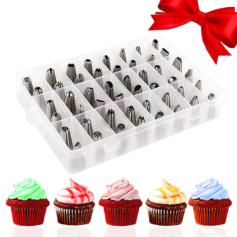 AISARCH conjunto de boquillas numeradas 48 para decorar pasteles con precisión.