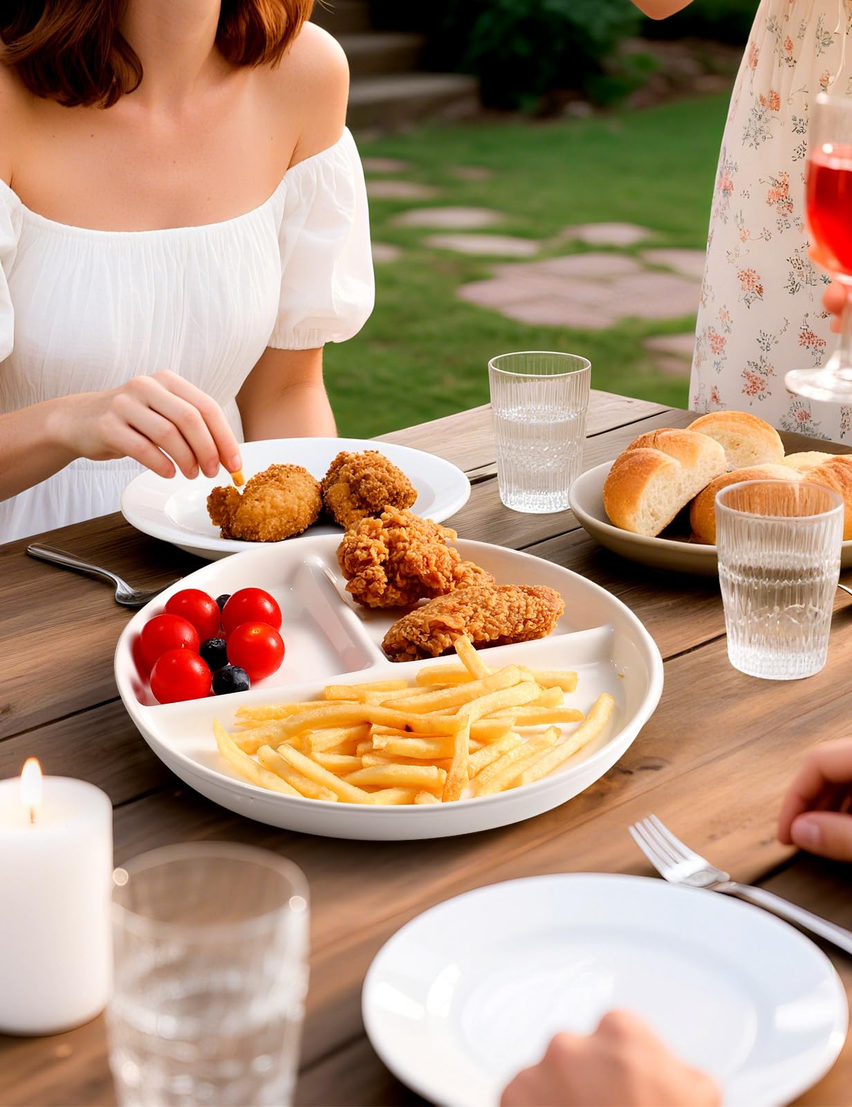 AISBUGUR plato porciones para cenas diarias promueve hábitos simples y saludables