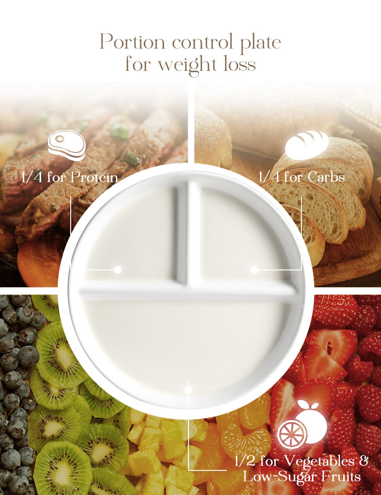 AISBUGUR plato porciones ceramico diseño elegante y durable para la mesa