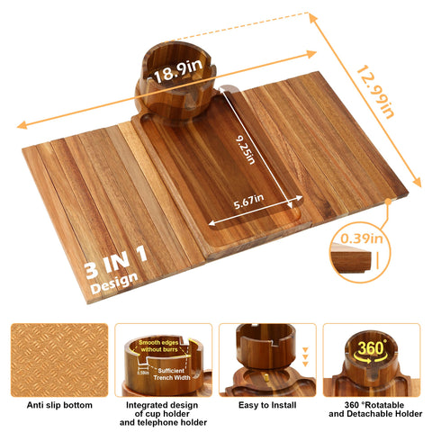 AISONGDONG bandeja para reposabrazos, plegable, ideal para snacks y bebidas.
