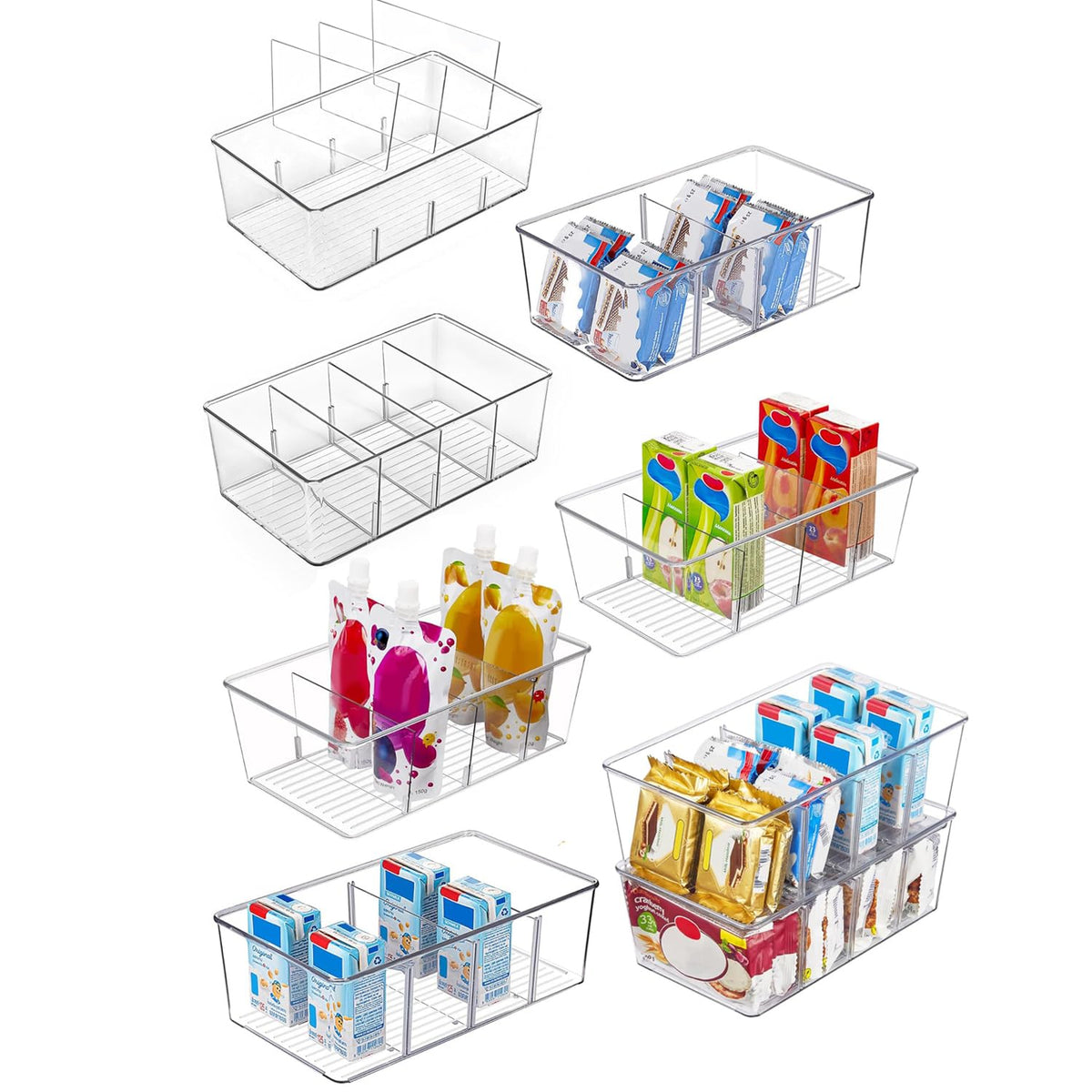 AITOPMART 8 piezas contenedores transparentes para despensa, fácil identificación