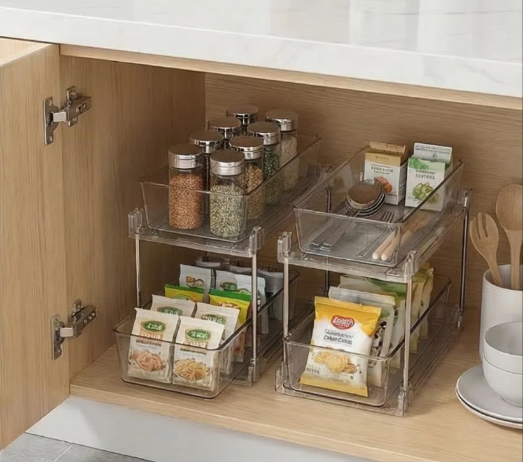 AITOPMART dos niveles deslizantes bajo lavabo para aprovechar espacio