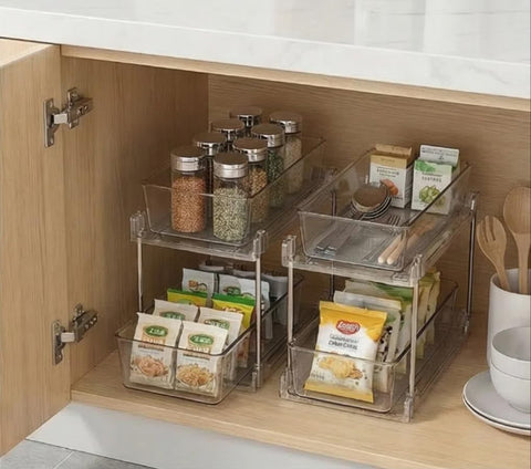AITOPMART dos niveles deslizantes bajo lavabo para aprovechar espacio