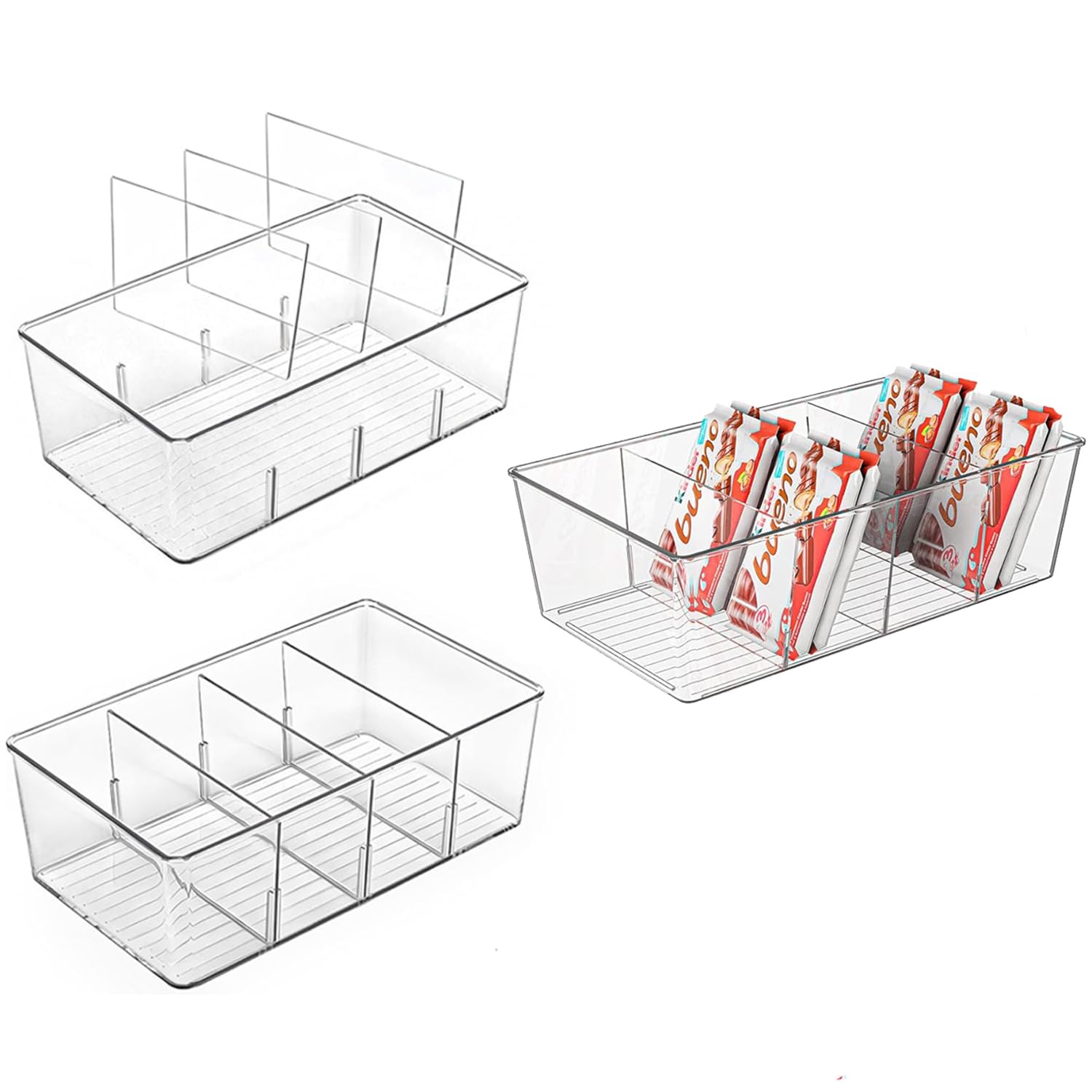 AITOPMART tres-pack organizadores despensa claros, visibilidad y orden para la cocina