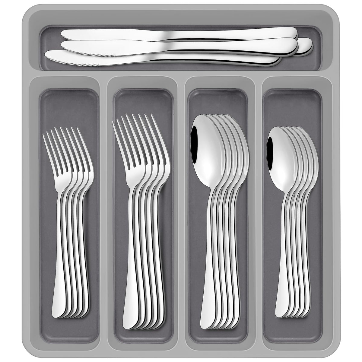 AIVIKI conjunto 60 piezas con organizador plástico para ordenar la mesa.