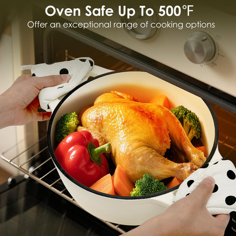 Olla AIVIKI esmaltada, apta para horno hasta 500°F, versátil y duradera