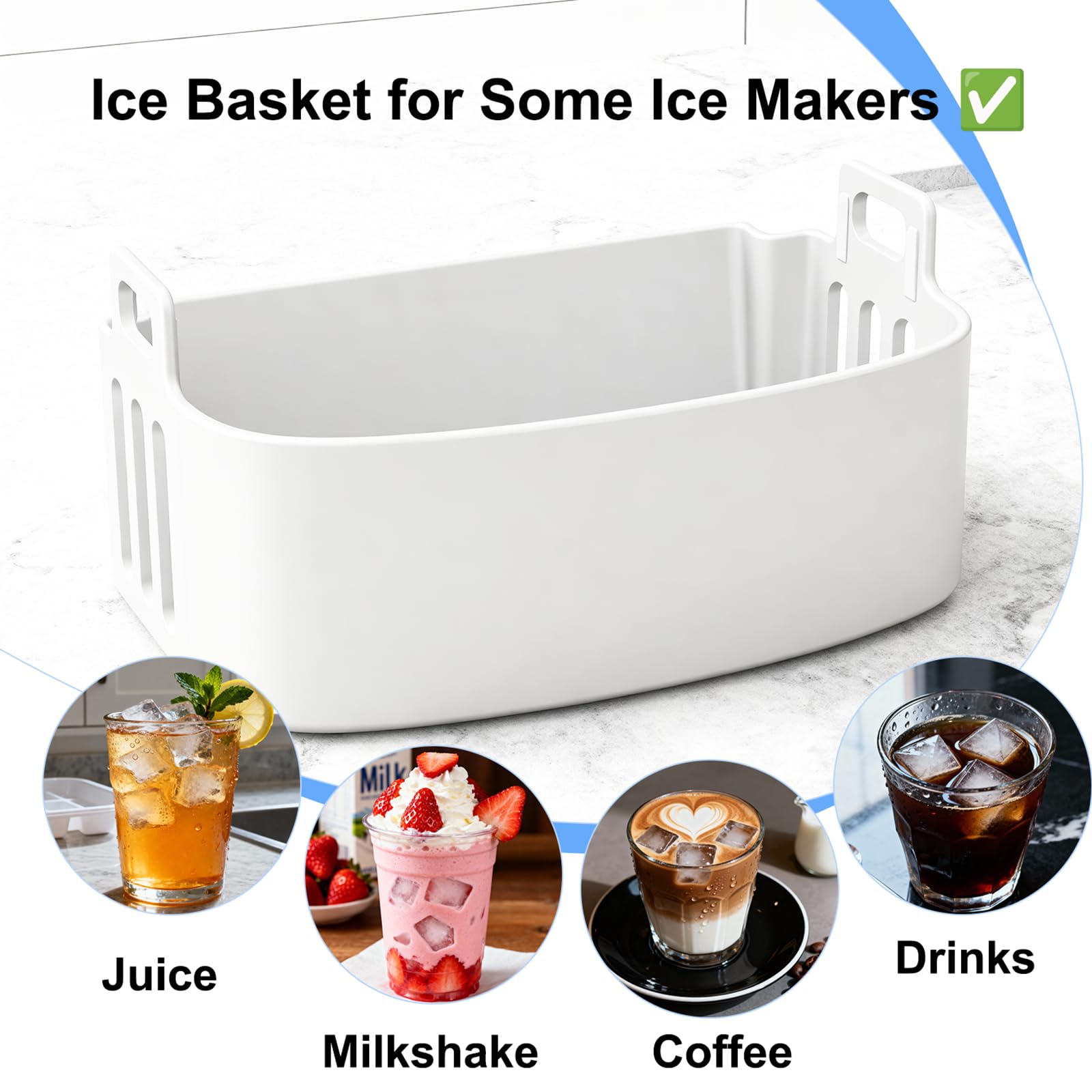 AIVONO canasta de hielo, diseño fácil de limpiar para uso frecuente.