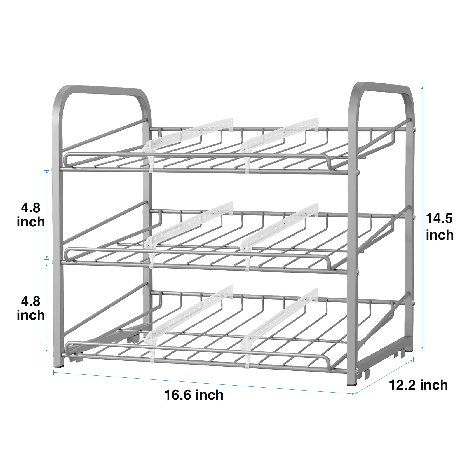 AIYAKA organizador de latas tres niveles, lateral: optimiza la despensa.