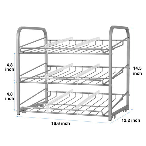 AIYAKA organizador de latas tres niveles, lateral: optimiza la despensa.