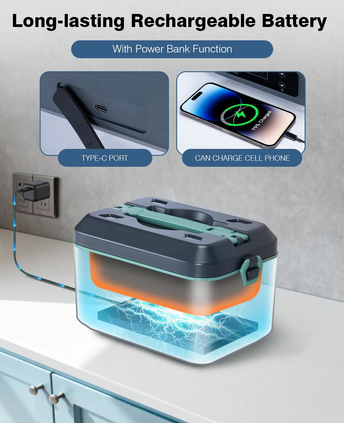 AIZOCO Lunch Box capacidad de 5.5 tazas para comidas completas