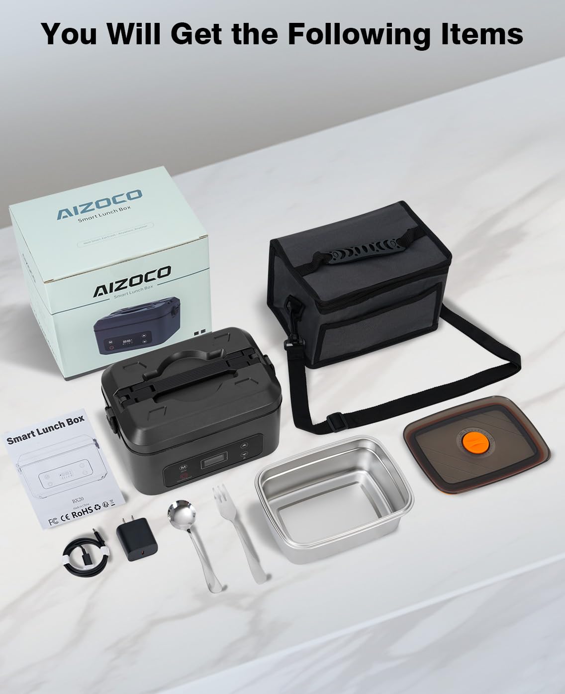 Vista general del conjunto AIZOCO con calentador y recipiente incluido