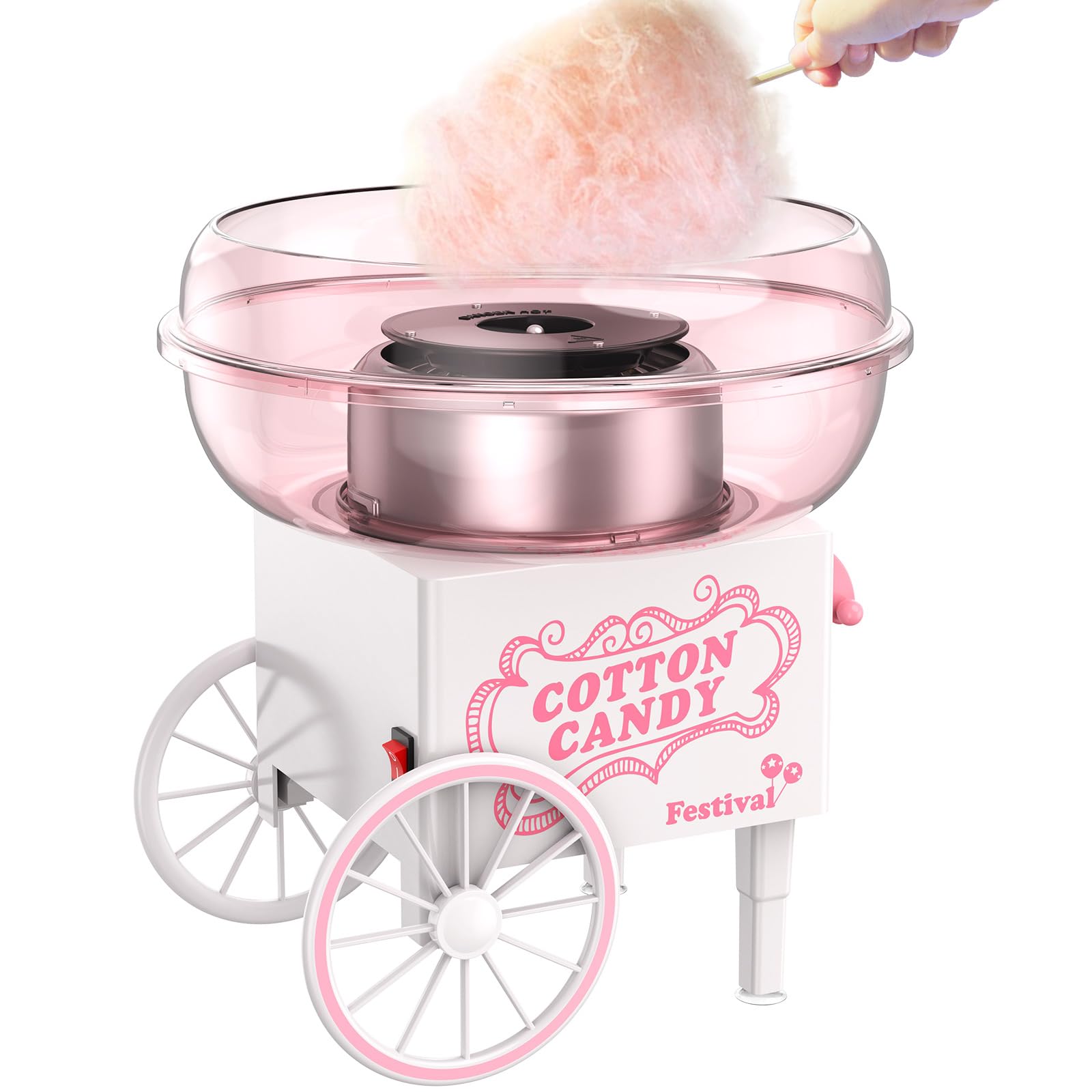 Ajgvq Maquina algodón azúcar rosa mini lista para fiestas