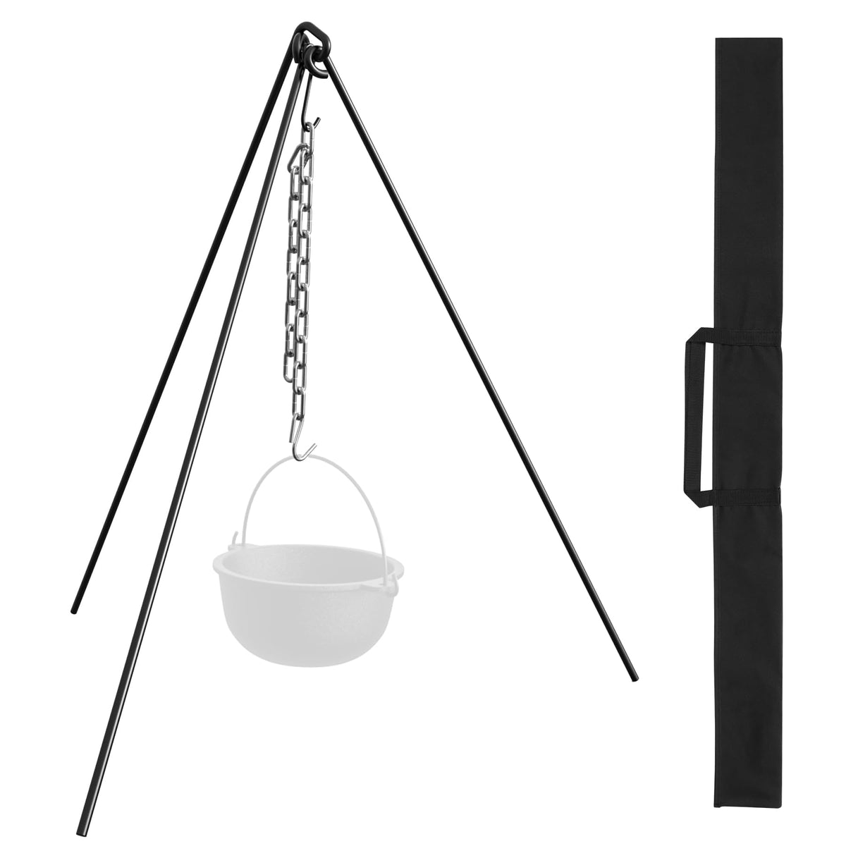AJinTeby Tripode fogata 50 pulgadas: soporte estable para ollas.