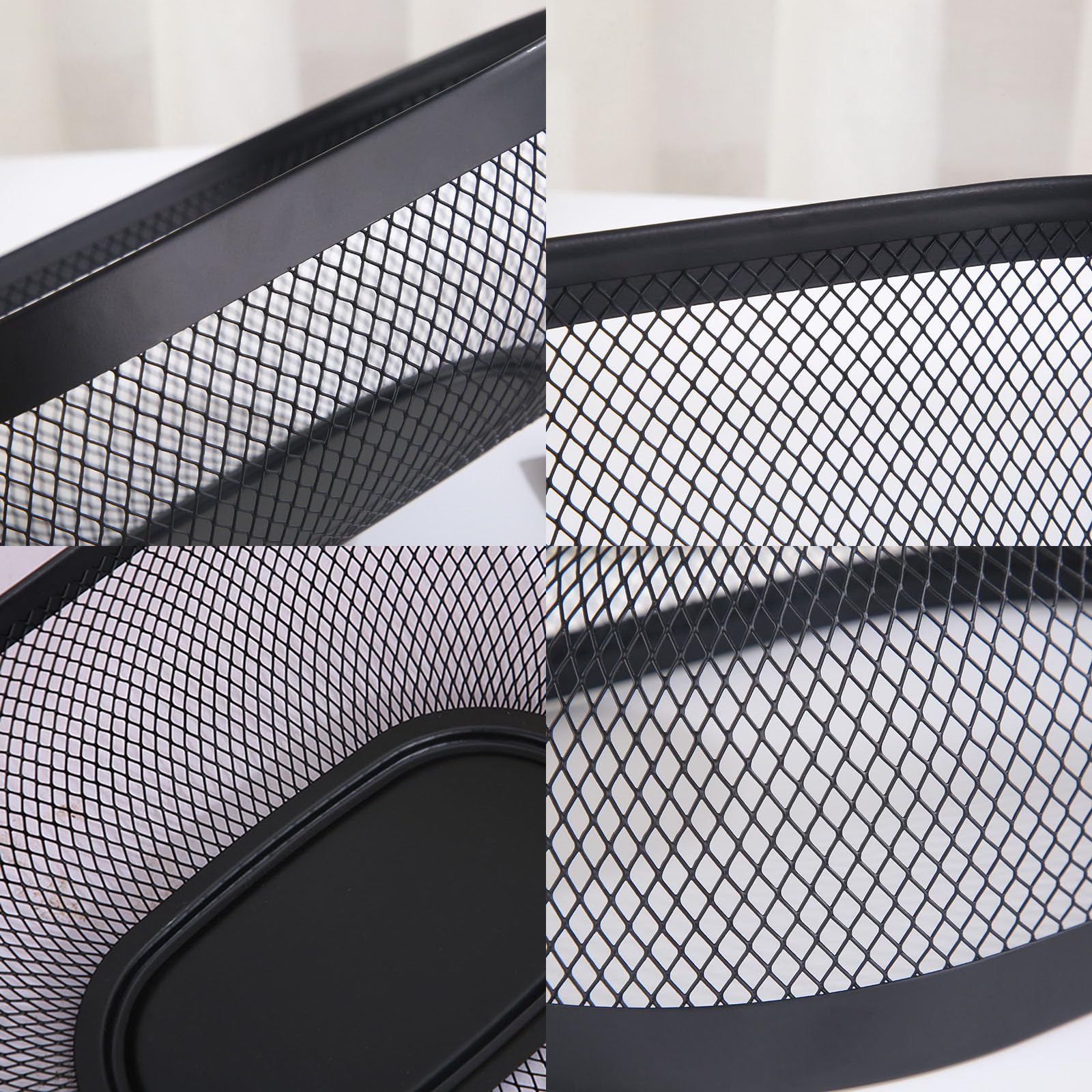 Cesta AJIODA de malla ovalada negra con buena ventilación.