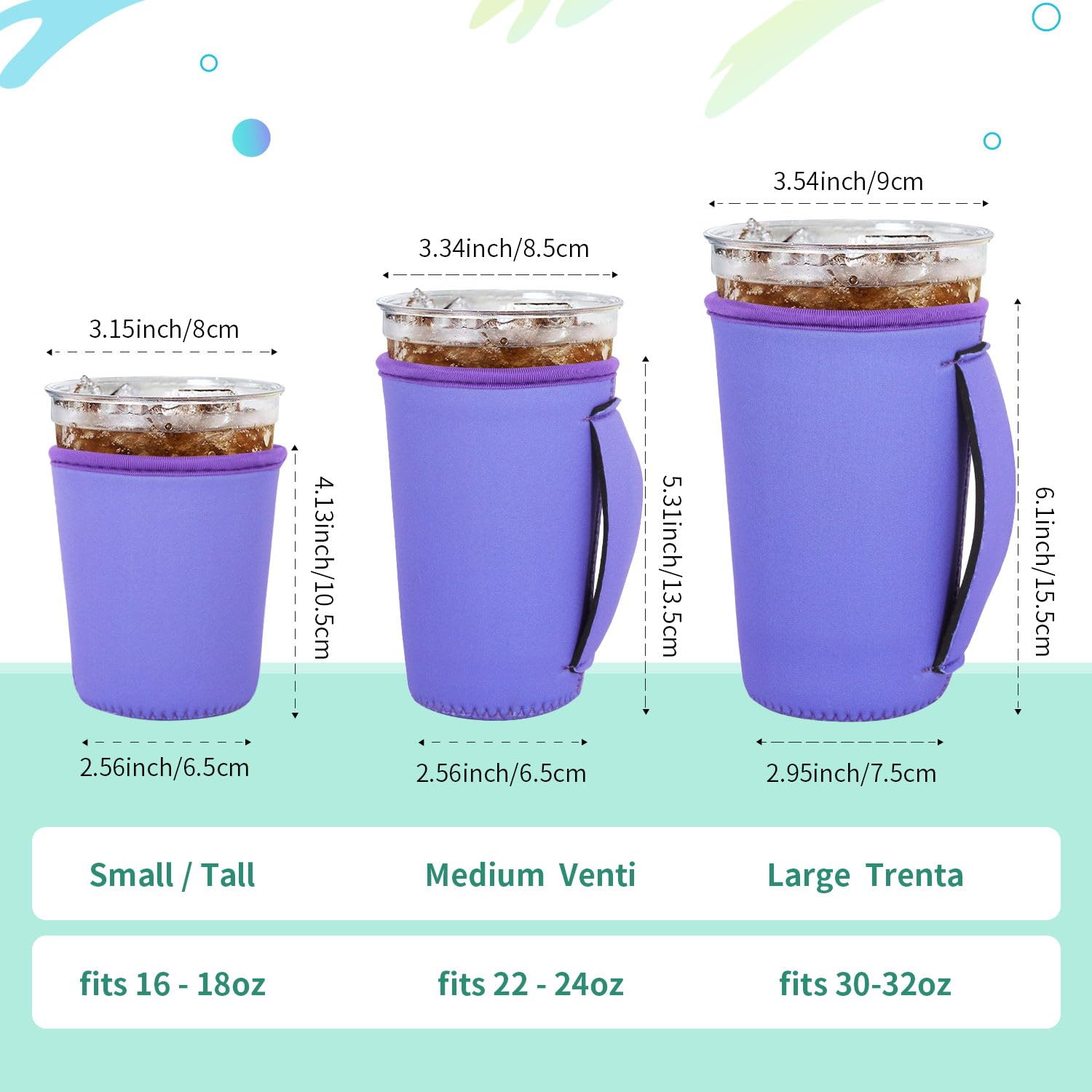 AJLTPA funda aislante 22-24oz con pomo, agarre cómodo al sostener bebidas grandes.